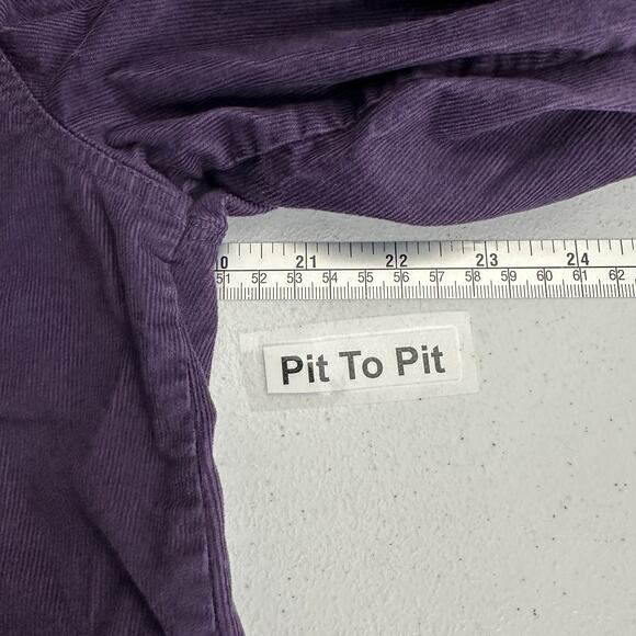 Chicos Womens Button Up Corduroy Top Size 1 US M Purple Elevated Basics Casual - Picture 6 of 8